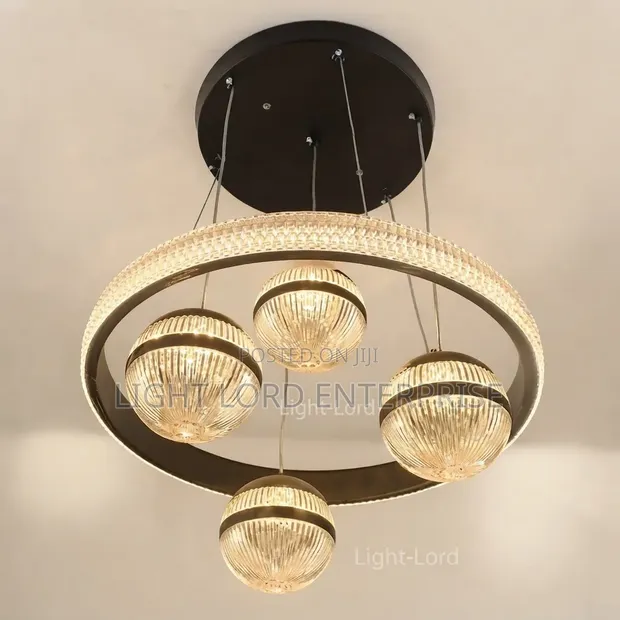 3-Color LED Hanging Light - Golden Finish - 1