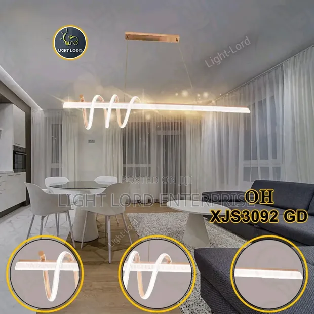 XJs3092-GD Eye-Catching Twist LED Hanging Light - 1