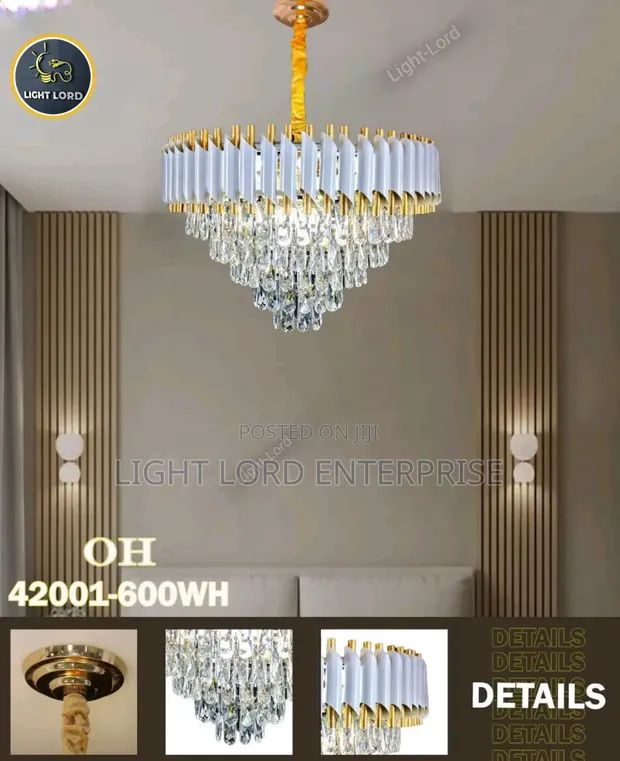 400mm White LED Chandelier Light - 1