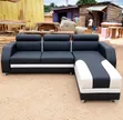 Modern 3-Seater + Chaise Lounge in Black and White - 3