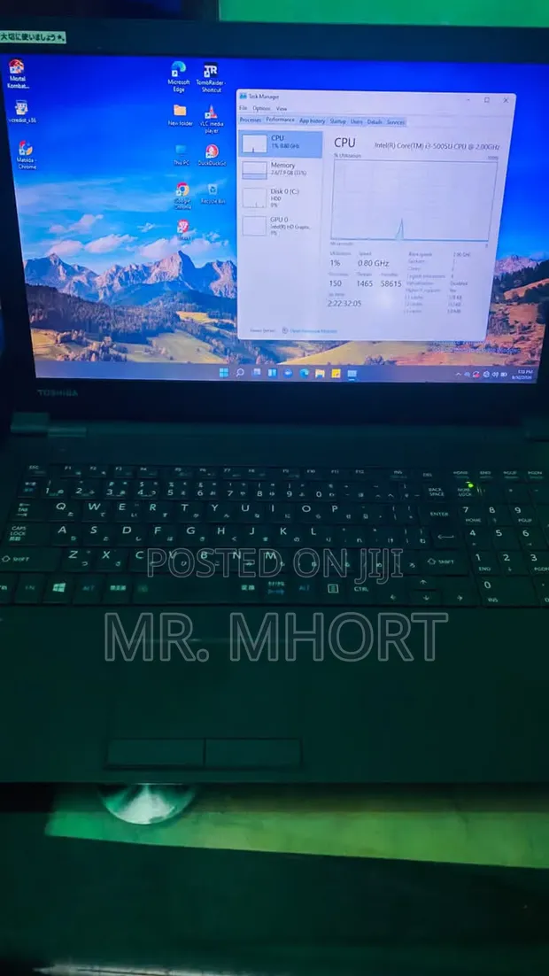 Toshiba Laptop - Intel Core i3, 8GB RAM, 500GB HDD - 1