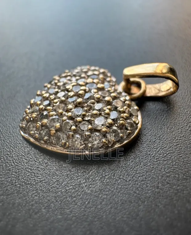 9ct Gold Heart Pave Pendant - 1
