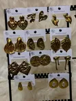 Fashionable Gold-Colored Earrings and Chains - 1