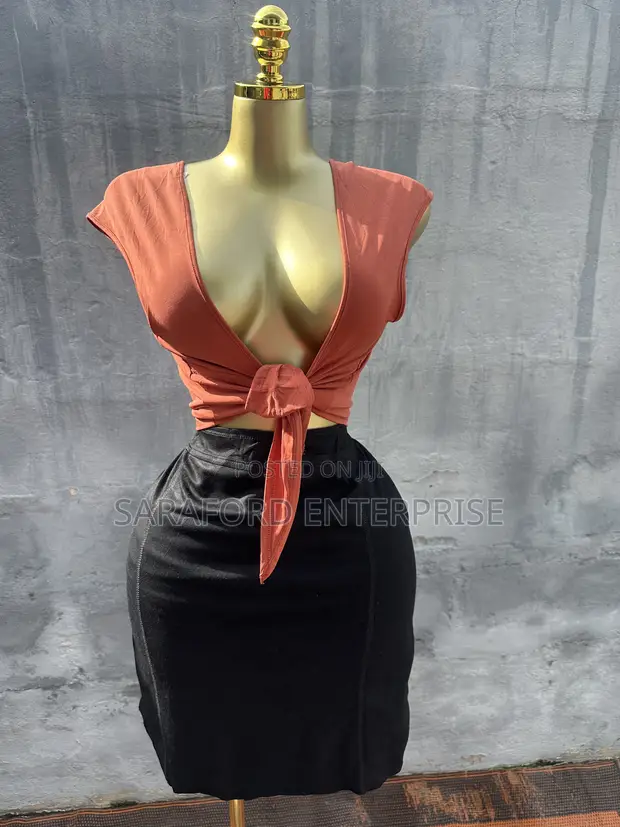 Windsor Tan Tie Top and Skirt Combo - 1