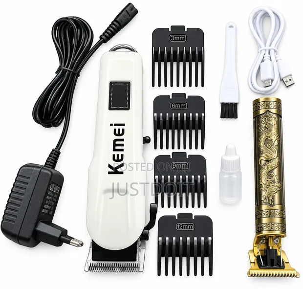 Kemei 809A 2-in-1 Rechargeable Hair Clippers & Trimmer Set - 1