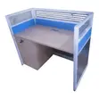 Modern 1-Seater Office Workstation Desk with Divider and Drawer - 1