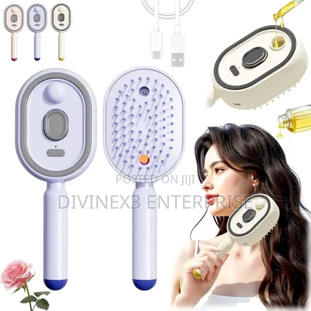 Electric 3-in-1 Spray Massage Hair Brush - 1