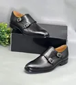 Double Black Monk Strap Shoes - 3