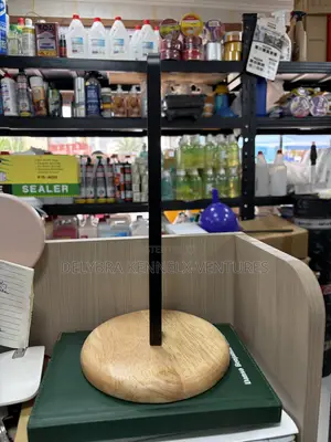 Wooden Tissue Holder with Metal Handle