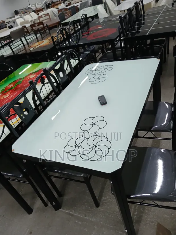 Brand New Glass Dining Table with 4 Chairs - 1
