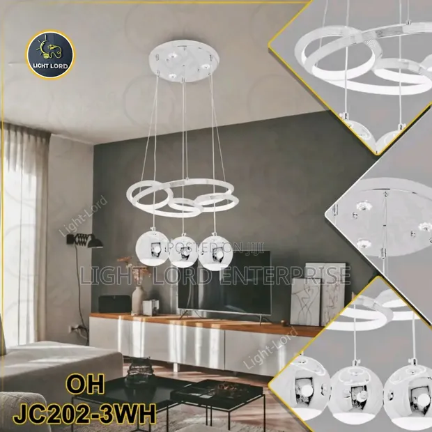 JC202-3WH Hand Fan LED Pendant Light - 1