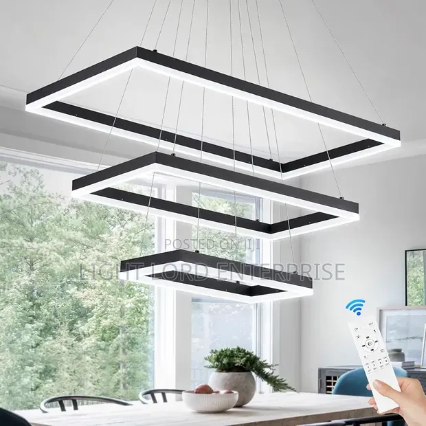 600mm LED 3-Color Dimmable Chandelier with Remote - 1