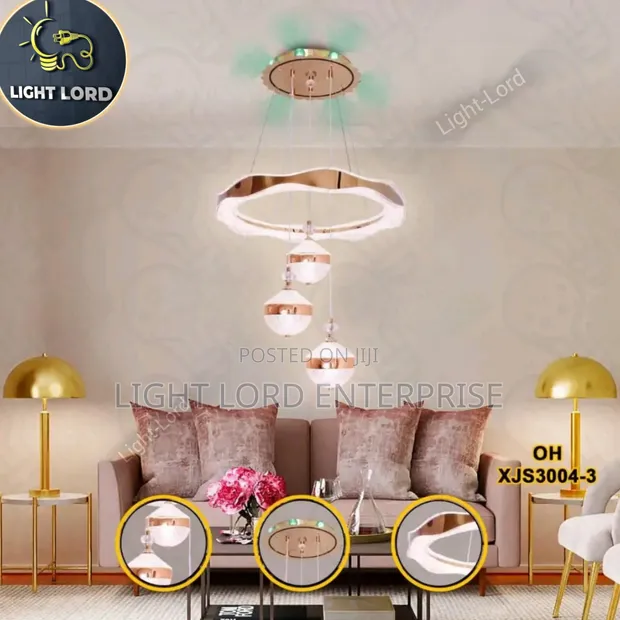 XJS3004-3 3-Color LED Living Room Chandelier - 1