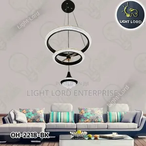OH-2218-BK Flywheel 3-Ring LED Hanging Light