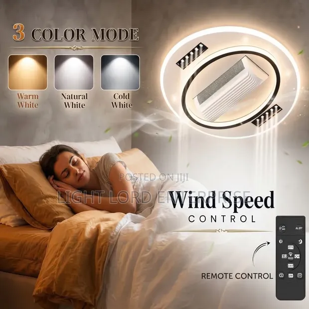 400mm Voice/Remote/Phone Control Bladeless Fandelier - 1