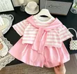 Kids Pink and White Top and Down Set - 2