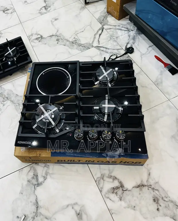 Kenwood 60cm Black Glass Built-in Hob (3+1 Burners) - 1