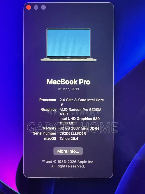 Apple MacBook Pro 2019 16" 32GB RAM Intel Core i9 512GB SSD - 1