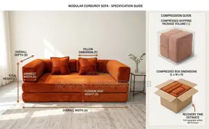 Foldable Couch / Daybed with Corduroy Velvet