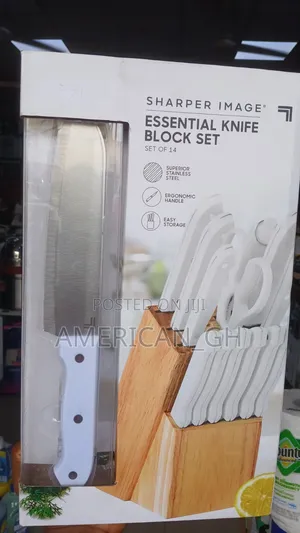 14-Piece Sharper Image Knife Block Set (White)