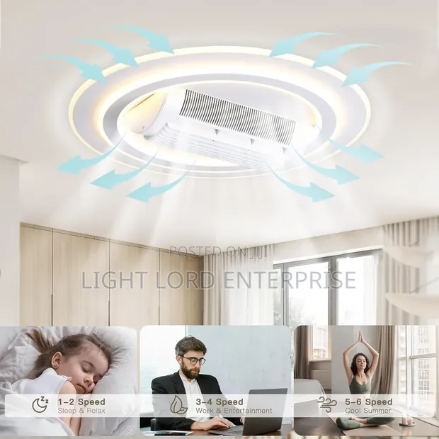 Smart Ceiling Light with Cooling Fan & Remote Control - 1
