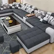 U-Shaped Convertible Sectional Sofa Set - 2