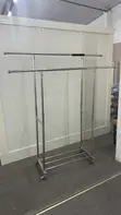 Double Rod Adjustable Rolling Garment Rack - 1