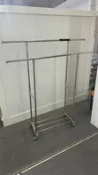 Double Rod Adjustable Rolling Garment Rack - 3