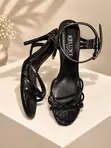 Keluxe Milano Black Strappy Stiletto Heels - Size 40 - 2