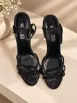 Keluxe Milano Black Strappy Stiletto Heels - Size 40 - 3