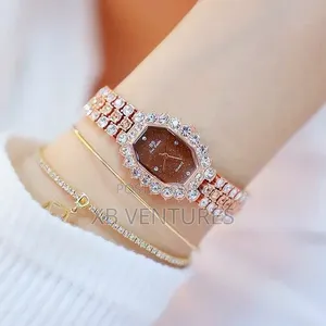 BS Bee Octagonal Dial Rhinestone Bracelet Watch