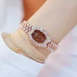 BS Bee Octagonal Dial Rhinestone Bracelet Watch - 1