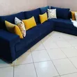 Luxury Navy Blue L-Shaped Sectional Sofa - 2