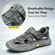 Adjustable Hook-Loop Breathable Mesh Walking Sandals - 1