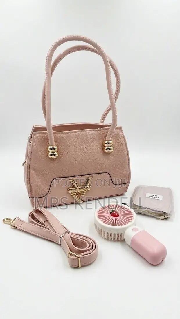 Ladies Handbag with Fan and Mini Purse - 1