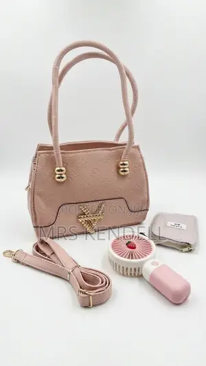 Ladies Handbag with Fan and Mini Purse