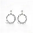 Shiny Crystal Round Hoop Earrings - 1