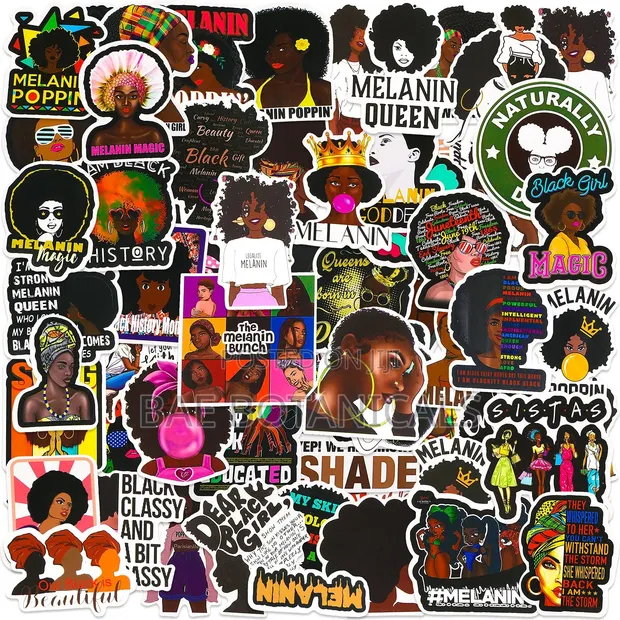 Melanin Theme Aesthetic Stickers for Bundles & Gift Sets - 1