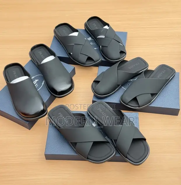 Prada Slides - Black Leather - 1