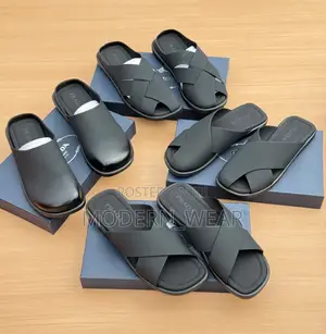 Prada Slides - Black Leather