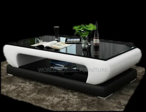 Modern Luxury Glass-Top 2-Tier Coffee Table - 1