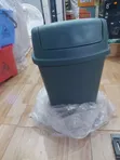 25L Green Plastic Swing-Top Dustbin - 3