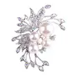 Pearl Radiance Brooch with Crystal Leaves - 2
