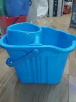 Blue Plastic Mop Bucket with Integrated Wringer - 1
