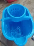 Blue Plastic Mop Bucket with Integrated Wringer - 2