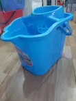 Blue Plastic Mop Bucket with Integrated Wringer - 3