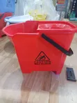 Red Plastic Mop Bucket with Integrated Wringer - 1