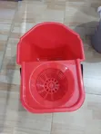 Red Plastic Mop Bucket with Integrated Wringer - 2