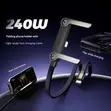 240W Type-C to Type-C Fast Charging Cable with Phone Holder - 4