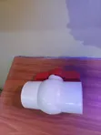 PVC Ball Valve with Red Handle - 3